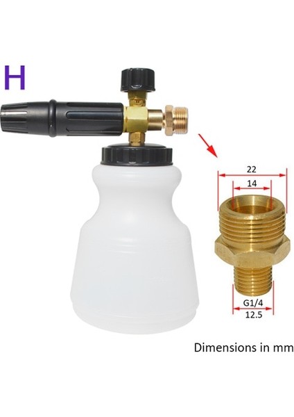 M22-ERKEK Konnektör Stili Yüksek Basınçlı Yıkayıcı Ayarlanabilir Pirinç Pro Kar Köpük Lance Araba Temiz Köpük Yıkayıcı Sabun Tabancası Köpük Memesi Köpük Jeneratörü Köpük Üreticisi (Yurt Dışından)