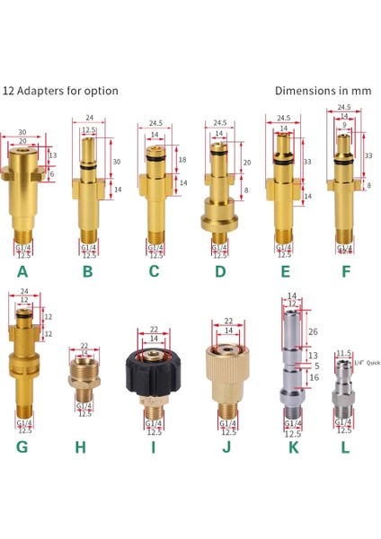 M22-ERKEK Konnektör Stili Yüksek Basınçlı Yıkayıcı Ayarlanabilir Pirinç Pro Kar Köpük Lance Araba Temiz Köpük Yıkayıcı Sabun Tabancası Köpük Memesi Köpük Jeneratörü Köpük Üreticisi (Yurt Dışından) modelleri