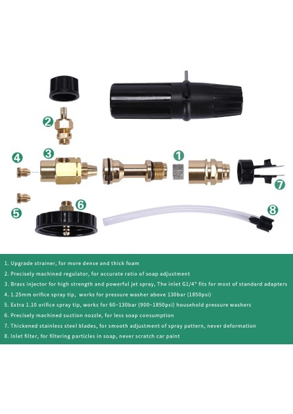M22-ERKEK Konnektör Stili Yüksek Basınçlı Yıkayıcı Ayarlanabilir Pirinç Pro Kar Köpük Lance Araba Temiz Köpük Yıkayıcı Sabun Tabancası Köpük Memesi Köpük Jeneratörü Köpük Üreticisi (Yurt Dışından) indirimleri