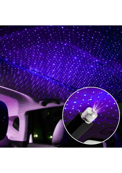 3 Parça Mini LED Araba Çatı Yıldız Gece Lambası Projektör Atmosfer Galaxy Lamba USB Dekoratif Lamba Ayarlanabilir Araba Iç Dekor Işık (Yurt Dışından)