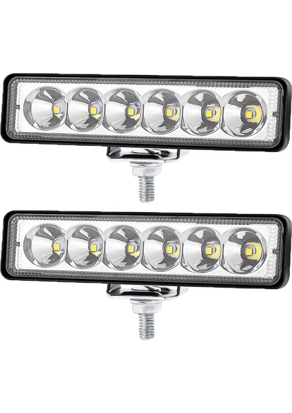 2 Adet Stil Lightbar 18W 6ınch Otomatik LED Çalışma Işığı Bölmeleri Tek Sıralı Spot Sürüş Işığı Sis Lambası Tekne Işığı Atv Araba Kamyon Off Road (Yurt Dışından)