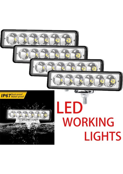 2 Adet Stil Lightbar 18W 6ınch Otomatik LED Çalışma Işığı Bölmeleri Tek Sıralı Spot Sürüş Işığı Sis Lambası Tekne Işığı Atv Araba Kamyon Off Road (Yurt Dışından) fiyatları