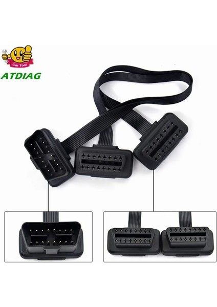 Obd2 16PIN 30CM Stili Obd2 Obd Dişi Uzatma Açma Kablosu Araba Teşhis Arayüz Konektörü Obd Iı Dişi Dönüştürücü Obd2 Erkek Kablo (Yurt Dışından)