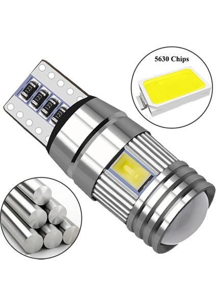 2 Adet Buz Mavisi Ar LED Ampul T10 W5W LED Işık Canbus No Ev Md 6500K Beyaz Oto Iç Kubbe Ampul Kama Yan Gövde Lambaları (Yurt Dışından)