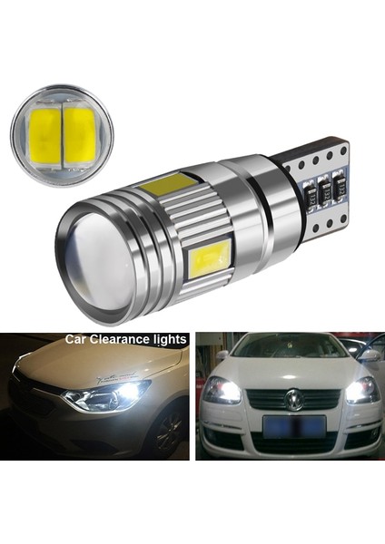 2 Adet Buz Mavisi Ar LED Ampul T10 W5W LED Işık Canbus No Ev Md 6500K Beyaz Oto Iç Kubbe Ampul Kama Yan Gövde Lambaları (Yurt Dışından)