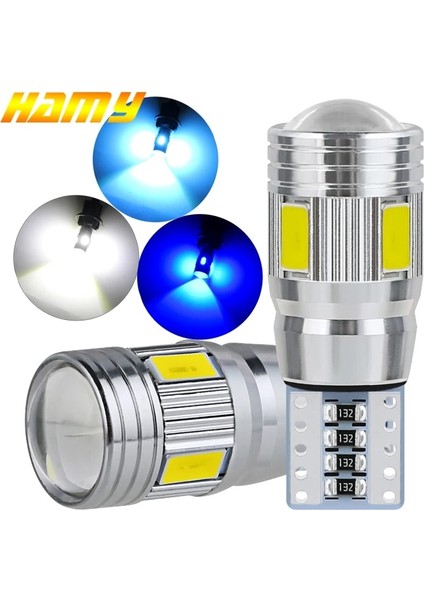 2 Adet Buz Mavisi Ar LED Ampul T10 W5W LED Işık Canbus No Ev Md 6500K Beyaz Oto Iç Kubbe Ampul Kama Yan Gövde Lambaları (Yurt Dışından)