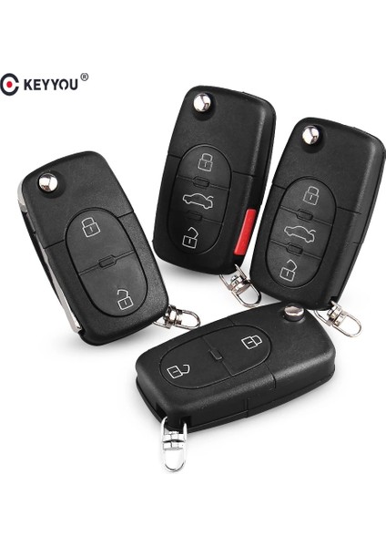 4 Düğme Keyyou Flip Fob Araba Uzaktan Anahtar Kabuk Kılıf Vw Volkswagen Passat Jetta Golf Beetle Düğmeleri Fit CR1616 (Yurt Dışından) fiyatları