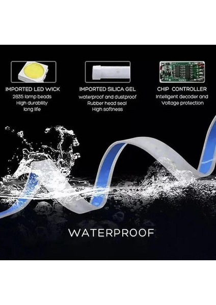 3000K Altın 1.2m Araba Kapısı Akış Işığı Evrensel LED Şerit Strobe Yanıp Sönen Işıklar Açılış Uyarı Led'i Ortam Lambası Otomatik (Yurt Dışından)