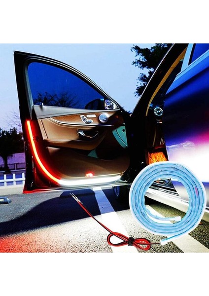 3000K Altın 1.2m Araba Kapısı Akış Işığı Evrensel LED Şerit Strobe Yanıp Sönen Işıklar Açılış Uyarı Led'i Ortam Lambası Otomatik (Yurt Dışından)