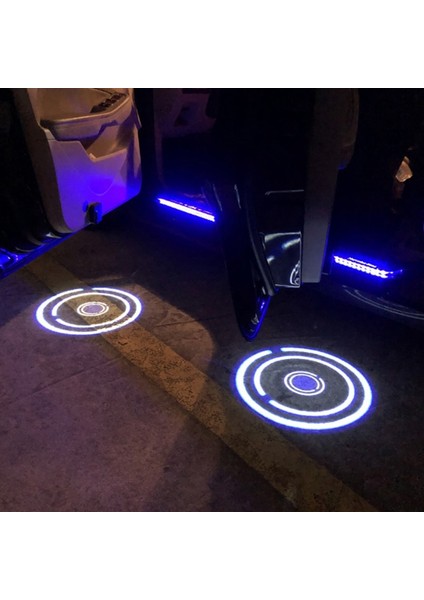 2 Adet Tarzı Mavi Işık Evrensel LED Araba Kapısı Karşılama Işığı Lazer Projektör Logosu Hayalet Gölge Işıkları Kablosuz Dekoratif Lamba Araba Kapısı Işık Aksesuarı (Yurt Dışından) indirimleri