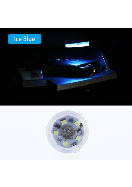 Buz Mavisi Işık Araba Mini LED Dokunmatik Anahtar Işığı Otomatik Kablosuz Ortam Lambası Taşınabilir Gece Okuma Işığı Araba Çatı Ampul Araba Iç Işık (Yurt Dışından)