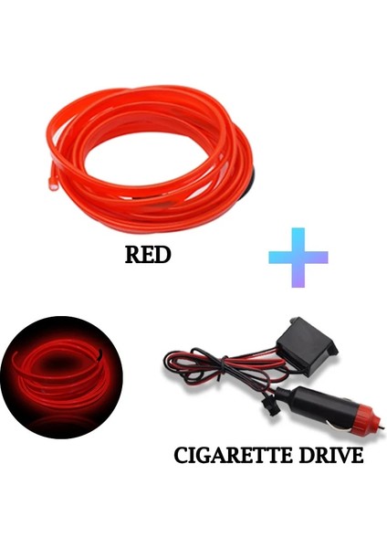 2 Milyon Stili Kırmızı-C Sıcak Satış Araba Iç Aydınlatma LED Şerit Dekorasyon Garland Tel Halat Tüp Hattı USB Sürücülü Esnek Neon Işık (Yurt Dışından)