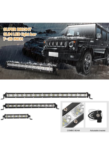 7 Inç Tarzı Ince LED Işık Çubuğu Tek Sıra W 60W 90W Suv 4x4 Off Road Için LED Çalışma Işığı Lambası (Yurt Dışından) modelleri