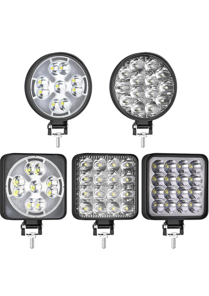 1 Adet 27W Flaş Yuvarlak Stil LED Işık Çubuğu 27W 42W 48W LED Bar 16BARRA Kare Spot Offroad LED Çalışma Işığı 12V 24V Araba Kamyon 4x4 4WD Araba Suv Atv (Yurt Dışından)