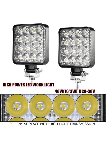 1 Adet 27W Flaş Yuvarlak Stil LED Işık Çubuğu 27W 42W 48W LED Bar 16BARRA Kare Spot Offroad LED Çalışma Işığı 12V 24V Araba Kamyon 4x4 4WD Araba Suv Atv (Yurt Dışından)