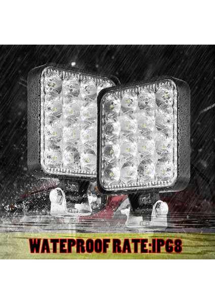 1 Adet 27W Flaş Yuvarlak Stil LED Işık Çubuğu 27W 42W 48W LED Bar 16BARRA Kare Spot Offroad LED Çalışma Işığı 12V 24V Araba Kamyon 4x4 4WD Araba Suv Atv (Yurt Dışından)