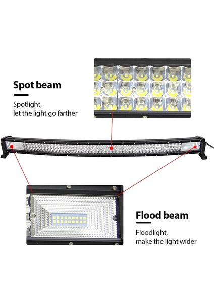 Sadece Bir Tel Tarzı Auxtings '' Inç Kavisli LED Işık Çubuğu Combo LED Çalışma Işığı 3D 7d Bar Sürüş Offroad Araba Kamyon 4x4 Suv Atv 12V 24V (Yurt Dışından) fiyatları