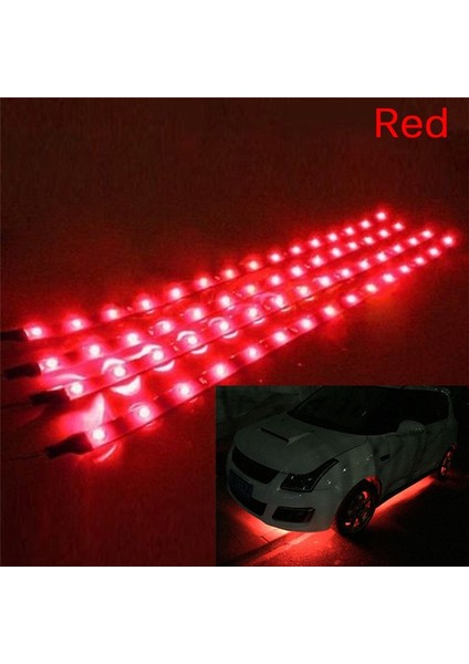 Kırmızı 2 Adet Su Geçirmez Dc 12V Motor LED Şerit Smd Gövde Altı Dekoratif Şerit Işık Araba Motosiklet Için Güzel Dekoratif Yumuşak Işıklar (Yurt Dışından)