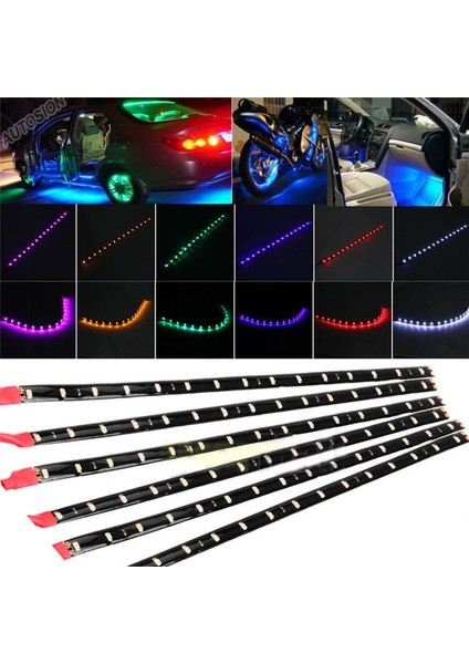 Kırmızı 2 Adet Su Geçirmez Dc 12V Motor LED Şerit Smd Gövde Altı Dekoratif Şerit Işık Araba Motosiklet Için Güzel Dekoratif Yumuşak Işıklar (Yurt Dışından) modelleri