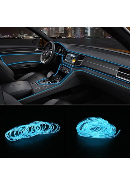 2m Tarzı Buz Mavisi M LED Şeritler Araba Iç Dekoratif Lamba Rgb Aydınlatma Neon Ortam Işığı Karavan Otomotiv Aksesuarları Evrensel 12V (Yurt Dışından)