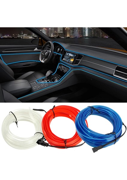 2m Tarzı Buz Mavisi M LED Şeritler Araba Iç Dekoratif Lamba Rgb Aydınlatma Neon Ortam Işığı Karavan Otomotiv Aksesuarları Evrensel 12V (Yurt Dışından)