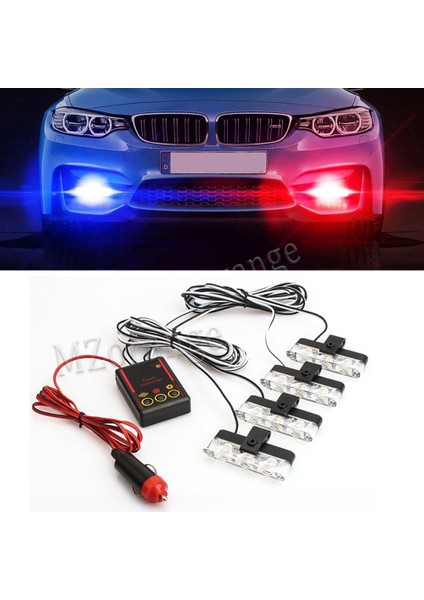 Mavi 4*3 LED Strobe Polis Işıkları Araba Acil Izgara Uyarı Lambası 12V Araba Motosiklet Itfaiyeci Ambulans Flaşör Fso El Feneri (Yurt Dışından) fiyatları