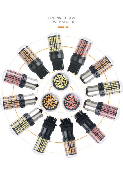 Beyaz Stil 1156 BAU15S PY21W Baw BAU15S PY21W BAY15D P215W W21W Canbus Hata Yok LED Fren Stop Lambası Ampul Dönüş Sinyali Lambası Dc 12V (Yurt Dışından)
