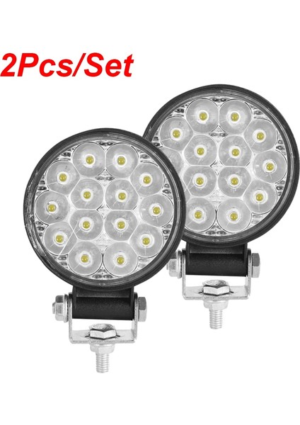 2 Adet 42W Tarzı Mini LED Çalışma Işığı Yuvarlak Spot 42W Araba Çalışma Far Offroad Sis Işık Lambası Gece LED Işık Çubuğu Sürüş Işıkları (Yurt Dışından)