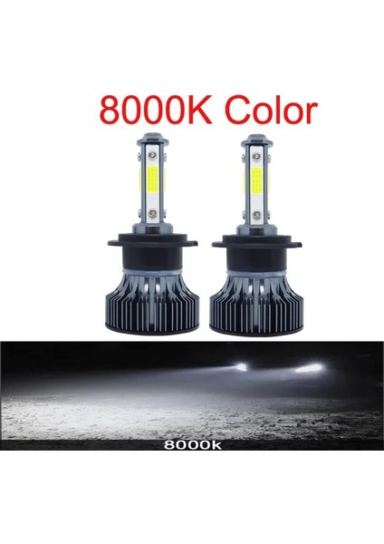 H8 Stili 2 Taraf 8000K K Lm 8000K H7 H LED Araba Farları Ampuller Oto Hb Hb4 H8 H9 H11 Ampul Turbo Farlar 12V 24V (Yurt Dışından)