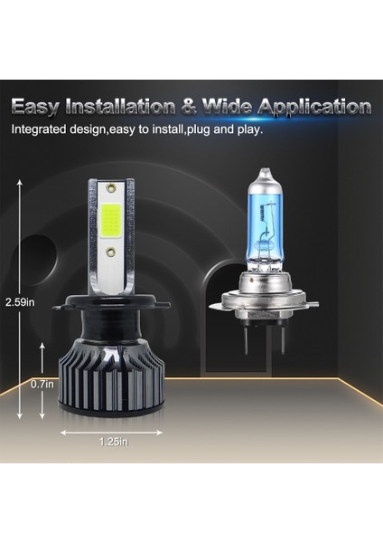 H8 Stili 2 Taraf 8000K K Lm 8000K H7 H LED Araba Farları Ampuller Oto Hb Hb4 H8 H9 H11 Ampul Turbo Farlar 12V 24V (Yurt Dışından) fırsatları
