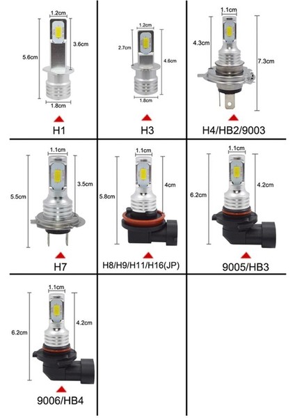 H8 Stili Gümüş 3000K LED Turbo Araba Far H4 H7 H11 H8 Hb4 H1 H Hb Hb H9 Ampuller 80W Lm Araba Aksesuarık LED Sis Lambası (Yurt Dışından) fırsatları