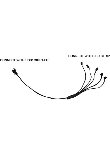 5 Milyon Stili 5'i 1 Arada Otomobil Atmosfer Lambası Araba Iç Aydınlatma LED Şerit Dekorasyon Çelenk Tel Halat Tüp Hattı Esnek Neon Işık USB Sürücü (Yurt Dışından)