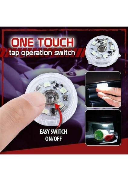 1 Adet Mavi 1 Adet Tek Tuşla Taşınabilir Kendinden Yapışkanlı Ev Araba LED Dokunmatik Sensörlü Işık Yeni Mini Araba LED Dokunmatik Sensörlü Işık Küçük Taşınabilir Lamba (Yurt Dışından)