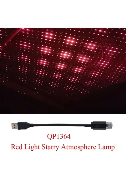 QP1364 Araba Çatı Yıldız Işığı Iç LED Yıldızlı Lazer Atmosfer Ortam Projektörü USB Oto Dekorasyon Gece Ev Dekorasyonu Galaxy Işıkları (Yurt Dışından)