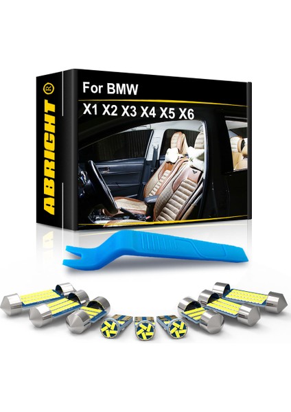 X6 E71 E72 -12P Stili 6000K Beyaz Araba LED Iç Işık Kiti Canbus Bmw X1 E84 F48 X2 F39 X3 E83 F25 X4 F26 X5 E53 E70 F15 F85 X6 E71 Oto Iç Mekan Lambası Abrıght (Yurt Dışından)