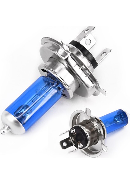 2x Araba H4 Işık 100W 6000K Araba Xenon Gaz Halojen Far Far Lambası Ampulleri Alüminyum Alaşımlı Taban Mavi Kabuk (Yurt Dışından)