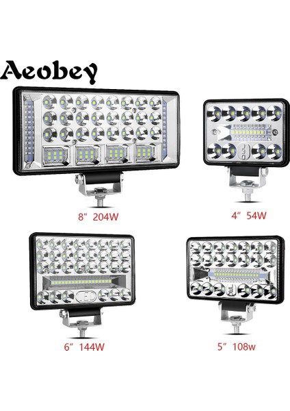 1 Adet 6 Inç 144W Tarzı Aeobey 4'' 5'' 6'' 8 Inç LED Işık Çubuğu Offroad Spot Sel Kamyon Araba Tekne Traktör Için LED Çalışma Işığı 4x4 Atv Farlar 12V 24V (Yurt Dışından) fiyatları