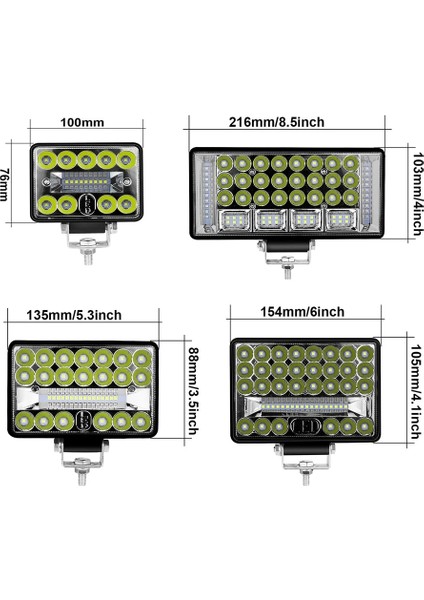 1 Adet 6 Inç 144W Tarzı Aeobey 4'' 5'' 6'' 8 Inç LED Işık Çubuğu Offroad Spot Sel Kamyon Araba Tekne Traktör Için LED Çalışma Işığı 4x4 Atv Farlar 12V 24V (Yurt Dışından) indirimleri