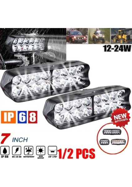 18W 12LED Stili Çalışma Işığı Çubuğu Spot Sel Combo Çalışma Işığı Lambası Suv 4x4 Off Road Jeep Kamyonları Için Traktör Oto Araba Aksesuarları (Yurt Dışından) fırsatları