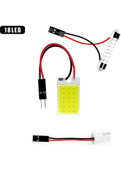 Beyaz Stil FD-18LED W Araba W5W LED Cob Ampul Iç Okuma Işığı Festoo Auto Dome Plaka Bagaj Bagaj Lambası (Yurt Dışından)