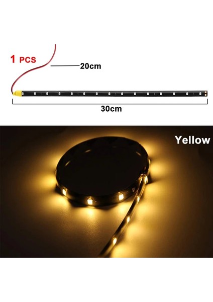 Sarı M Araba Dekoratif Ortam LED Şeritleri Işıklar Esnek Atmosfer Ampulleri 12V 15 Smd Su Geçirmez Beyaz Kırmızı Ampul Oto Drl (Yurt Dışından)