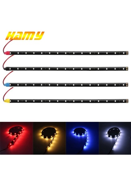 Sarı M Araba Dekoratif Ortam LED Şeritleri Işıklar Esnek Atmosfer Ampulleri 12V 15 Smd Su Geçirmez Beyaz Kırmızı Ampul Oto Drl (Yurt Dışından) fiyatları