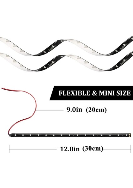 Sarı M Araba Dekoratif Ortam LED Şeritleri Işıklar Esnek Atmosfer Ampulleri 12V 15 Smd Su Geçirmez Beyaz Kırmızı Ampul Oto Drl (Yurt Dışından) modelleri