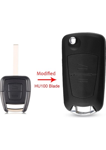 HU100 Dandkey 2 Düğme Modifiye Araba Flip Uzaktan Anahtar Kabuk Opel Astra Zafira Vectra Omega (HU100HU46HU43YM28) Anahtar Kutu (Yurt Dışından)