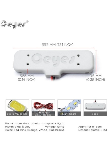 Pembe Araba Iç Kapı Kolu Kase Karşılama Atmosferi Işığı LED Güvenlik Uyarı Sinyali Lambası Şerit Oto Dekoratif Ortam Işıkları (Yurt Dışından) fiyatları