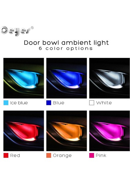 Pembe Araba Iç Kapı Kolu Kase Karşılama Atmosferi Işığı LED Güvenlik Uyarı Sinyali Lambası Şerit Oto Dekoratif Ortam Işıkları (Yurt Dışından) fırsatları