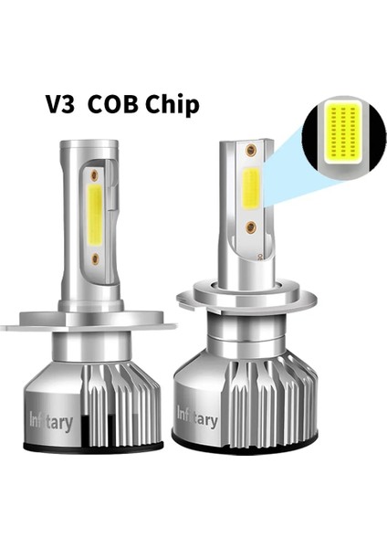 H11 Stili V3 Cob Çipi Infitary Lm H7 H4 Arabalar Için LED Farlar Bulbk H1 H3 H11 H8 Hini Oto Sis Lambası 12V Kiti Farlar (Yurt Dışından)