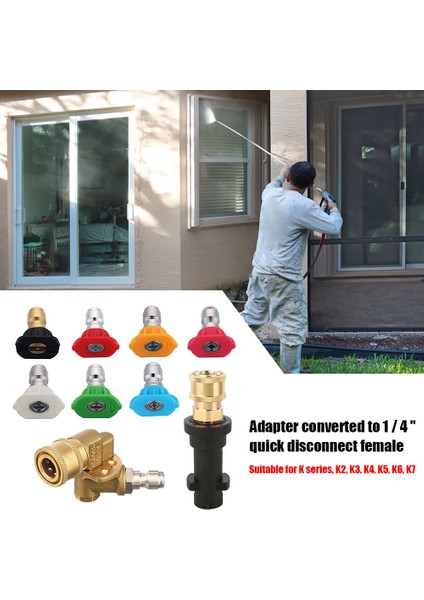 B Tarzı Basınçlı Yıkama Tabancası Adaptörü + 5 Açılı Döner Çift Nozullar Karcher Için Ipuçları K2 K3 K4 K5 K6 K7 Otomobil Aksesuarları (Yurt Dışından) fırsatları