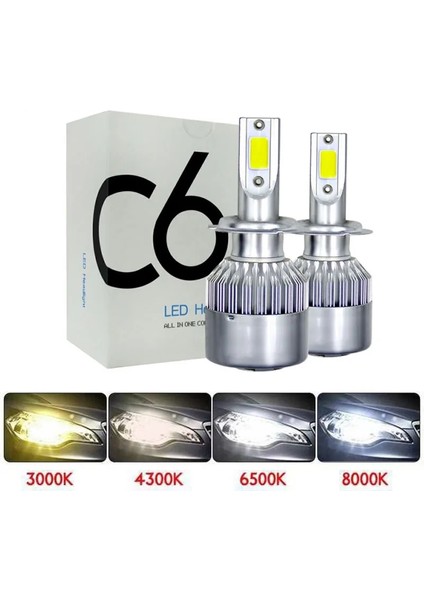 H8 Stili 4300K Muxall LED Araba Far Ampülleri H4 Lamba H8 H9 H11 LED Lamba Hk 8000K IP68 Otomatik Far Araba Işığı (Yurt Dışından)