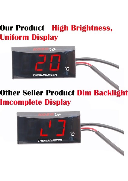Kırmızı LED Termometre Stili Sıcak Satış Araba Yarışı Mini Koso Su Sıcaklığı Ölçer Ölçer Sensörü Su Sıcaklığı Adaptörü ile Motosiklet Oto Aksesuarları Için Set (Yurt Dışından)